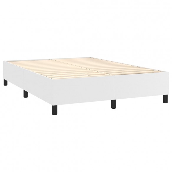 Cadre de lit avec matelas Blanc 140x190cm Similicuir