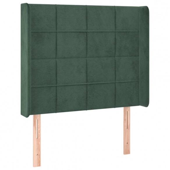 Tête de lit à LED Vert foncé 103x16x118/128 cm Velours