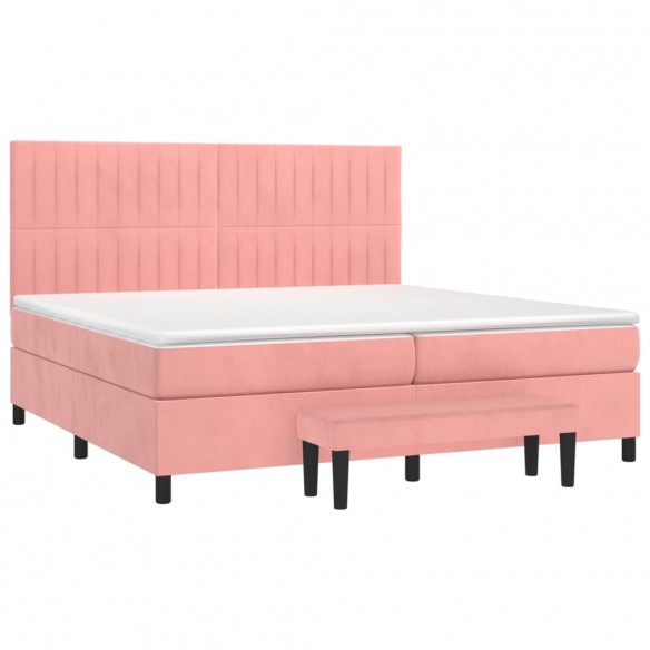 Sommier à lattes de lit avec matelas Rose 200x200 cm Velours