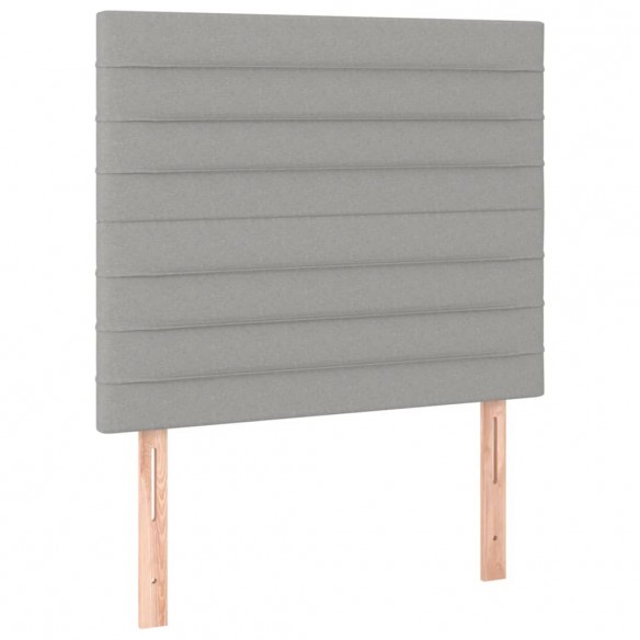 Cadre de lit et matelas Gris clair 90x190 cm Tissu