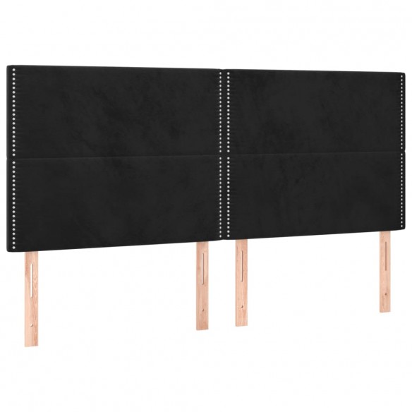 Têtes de lit 4 pcs Noir 80x5x78/88 cm Velours