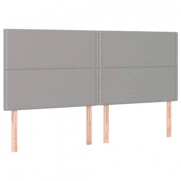 Tête de lit à LED Gris clair 160x5x118/128 cm Tissu