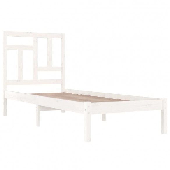 Cadre de lit Blanc Bois de pin massif 90x190 cm Simple