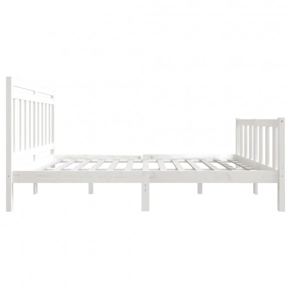 Cadre de lit Blanc Bois massif 135x190 cm Double