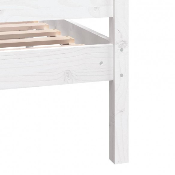 Cadre de lit Blanc Bois massif 135x190 cm Double