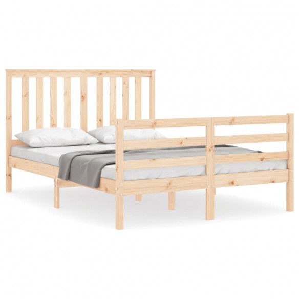 Cadre de lit avec tête de lit double bois massif