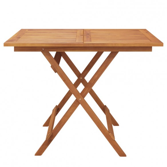 Table pliable de jardin 90x90x75 cm bois d'acacia solide