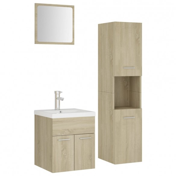 Ensemble de meubles de salle de bain Chêne sonoma Aggloméré