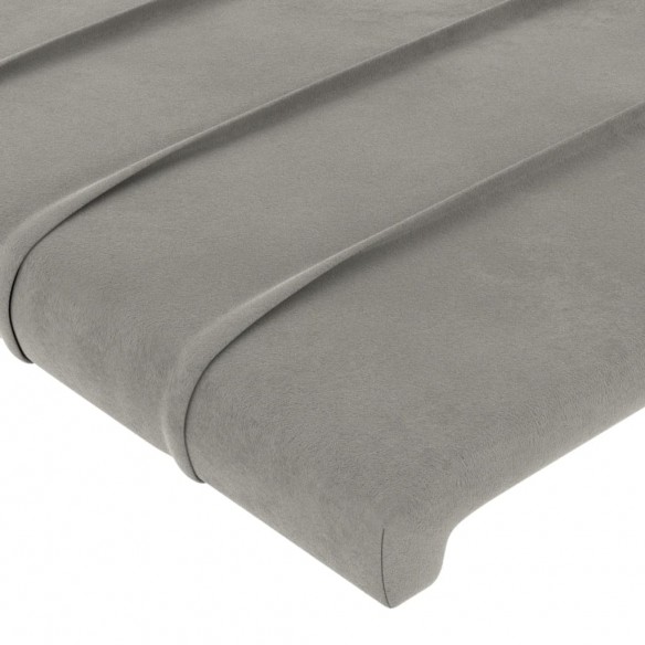 Têtes de lit 4 pcs Gris clair 90x5x78/88 cm Velours