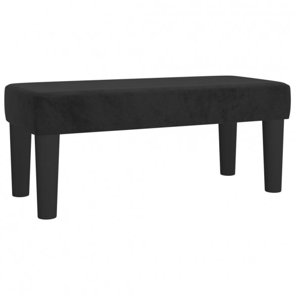 Cadre de lit et matelas Noir 80x200 cm Velours