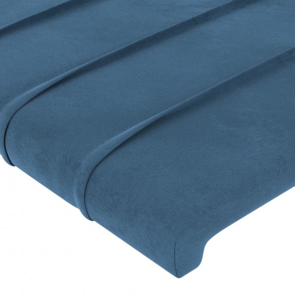 Tête de lit avec oreilles Bleu foncé 163x23x118/128 cm Velours