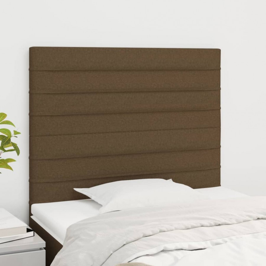 Têtes de lit 2 pcs Marron Foncé 80x5x78/88 cm Tissu