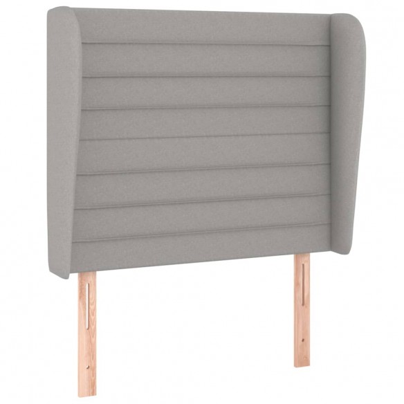 Sommier à lattes de lit avec matelas Gris clair 90x200 cm Tissu