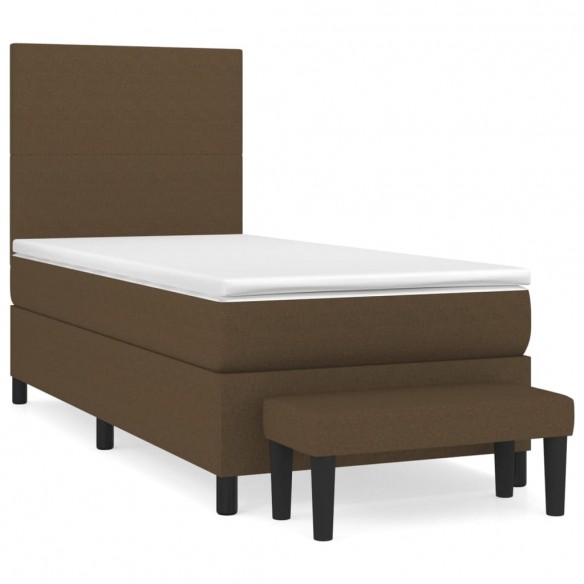 Cadre de lit avec matelas Marron foncé 100x200 cm