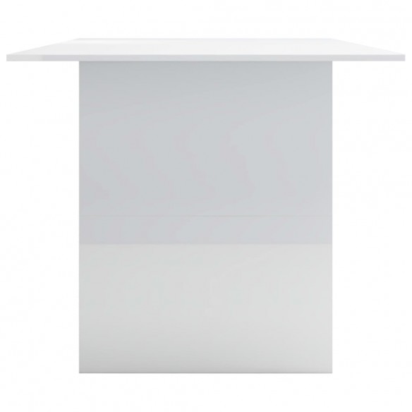 Table de salle à manger Blanc brillant 180x90x76 cm Aggloméré