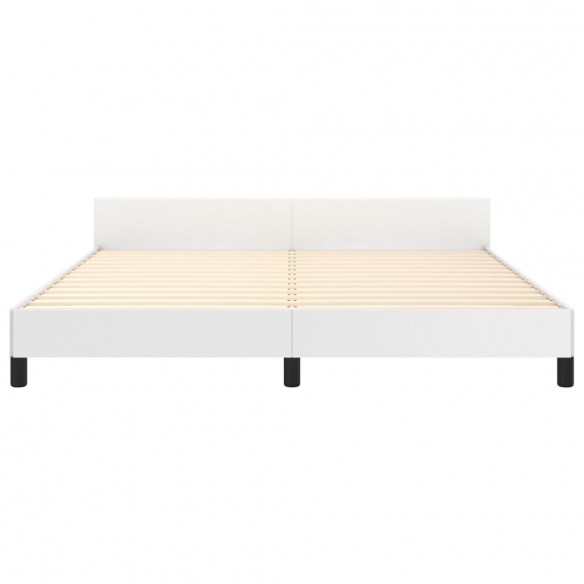 Cadre de lit avec tête de lit Blanc 180x200 cm Similicuir