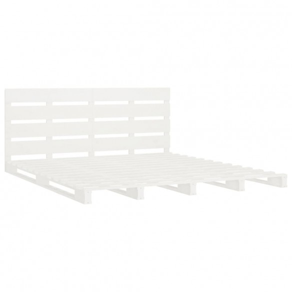 Cadre de lit Blanc 120x190 cm Bois pin massif Petit Double