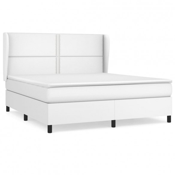 Cadre de lit avec matelas Blanc 160x200cm Similicuir