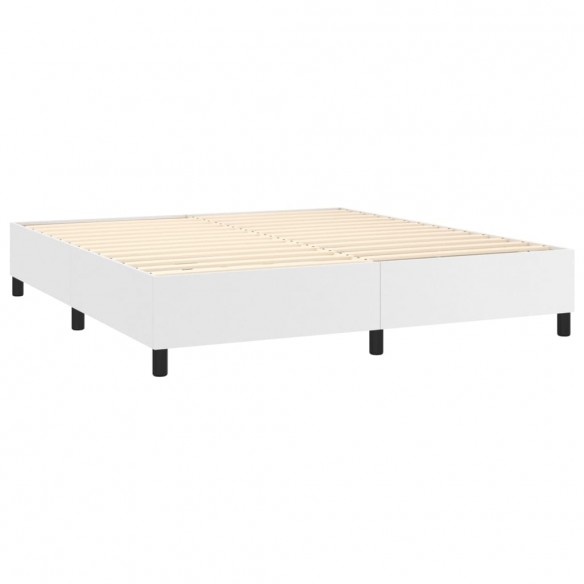 Cadre de lit avec matelas Blanc 160x200cm Similicuir