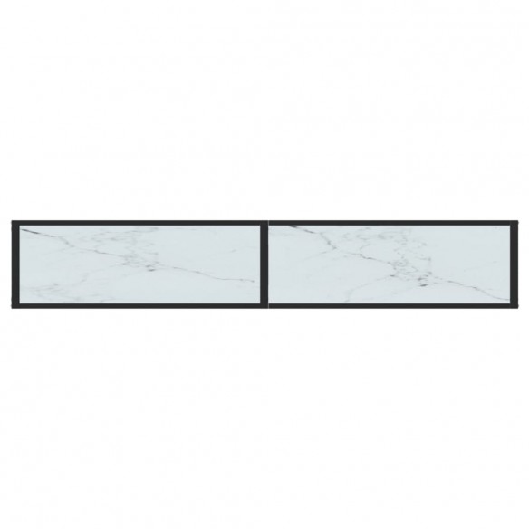 Table console Marbre blanc 200x35x75,5 cm Verre trempé