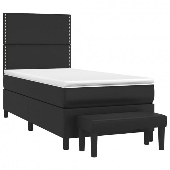 Cadre de lit avec matelas Noir 80x200cm Similicuir