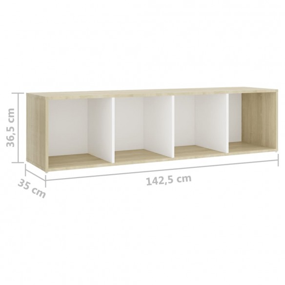 Ensemble de meubles TV 5 pcs Blanc et chêne sonoma Aggloméré