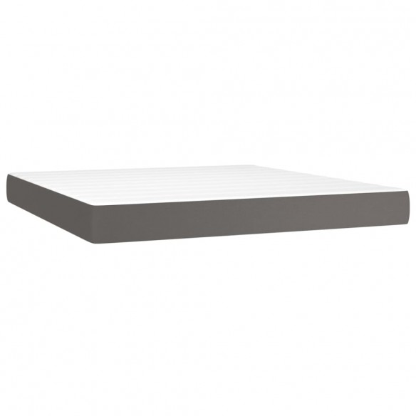 Cadre de lit avec matelas Gris 180x200 cm Similicuir