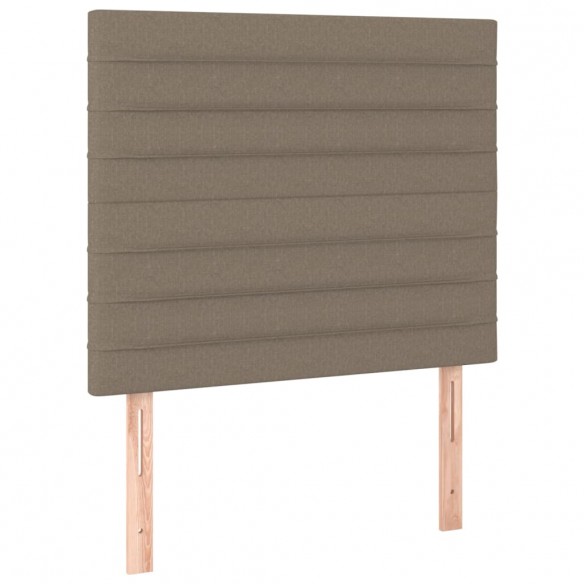 Sommier à lattes de lit et matelas et LED Taupe 100x200cm Tissu