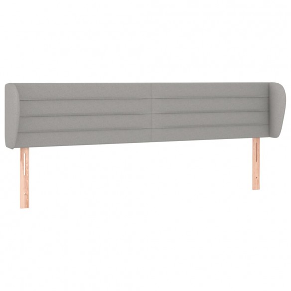 Tête de lit avec oreilles Gris clair 183x23x78/88 cm Tissu