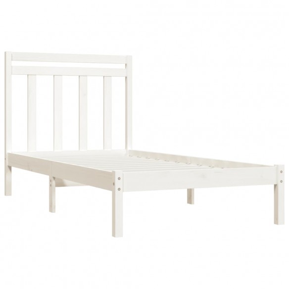 Cadre de lit Blanc Bois massif 90x190 cm Simple