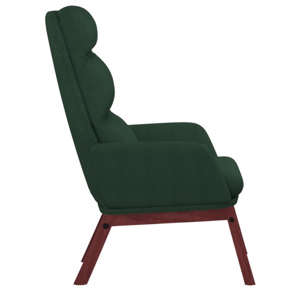 Chaise de relaxation Vert foncé Tissu