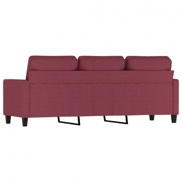 Canapé à 3 places Rouge bordeaux 180 cm Tissu