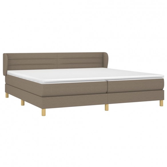 Cadre de lit avec matelas Taupe 200x200 cm Tissu