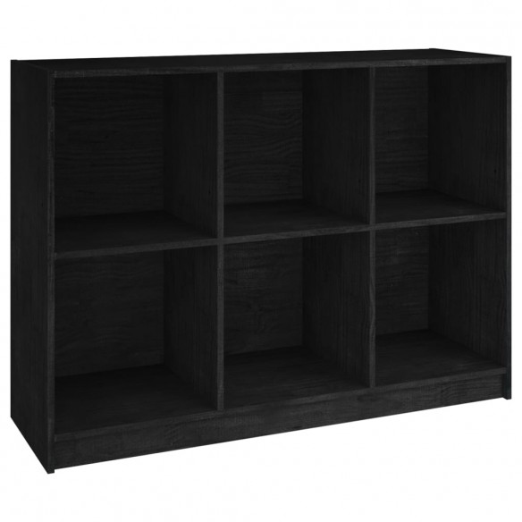 Bibliothèque Noir 104x33x76 cm Bois de pin massif