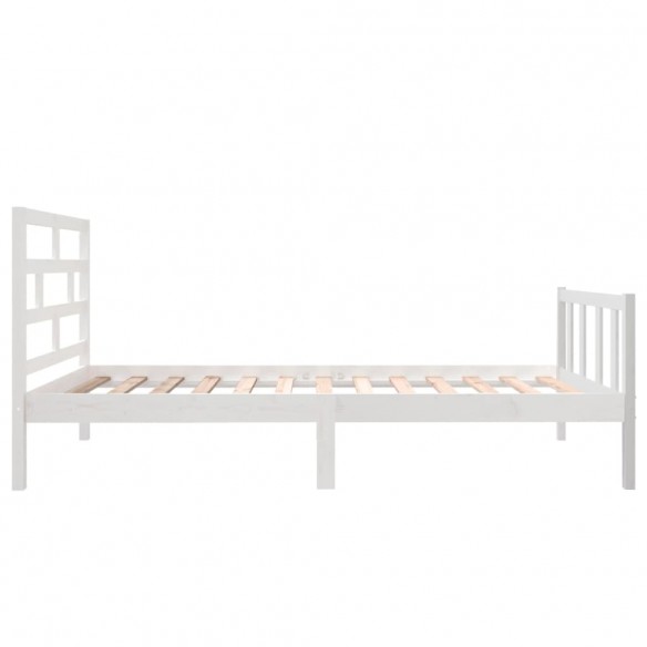 Cadre de lit Blanc Bois de pin massif 75x190 cm Petit simple