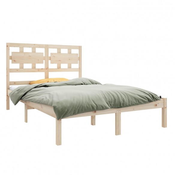 Cadre de lit bois massif 135x190 cm double