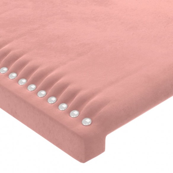 Cadre de lit avec tête de lit Rose 90x200 cm Velours