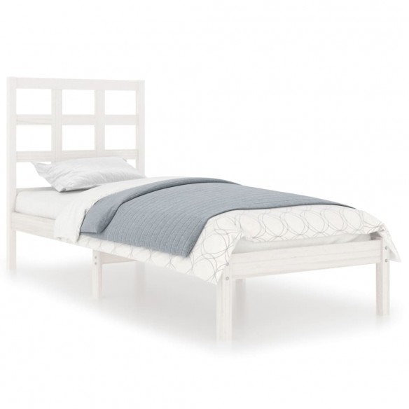 Cadre de lit Blanc Bois massif 90x190 cm Simple