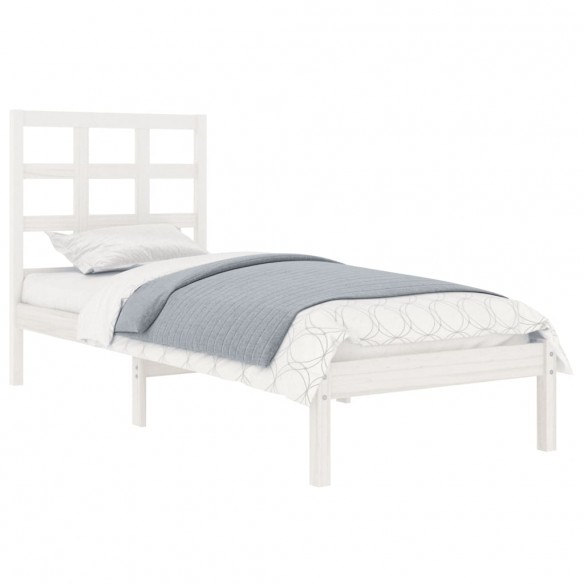 Cadre de lit Blanc Bois massif 90x190 cm Simple