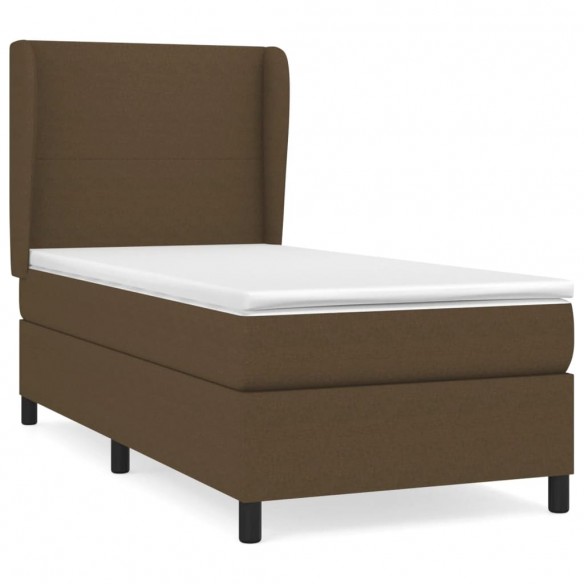 Cadre de lit avec matelas Marron foncé 90x190 cm