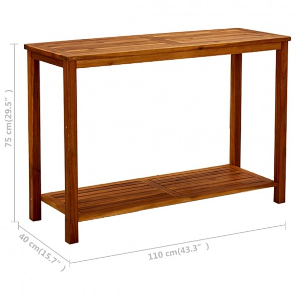 Table console de jardin 110x40x75 cm Bois d'acacia solide