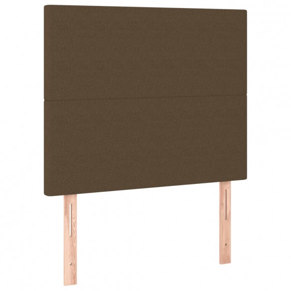 Cadre de lit et matelas et LED Marron foncé 90x190cm