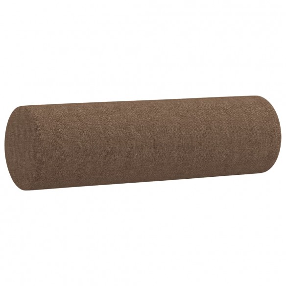 Canapé 3 places avec oreillers décoratifs marron 180 cm tissu
