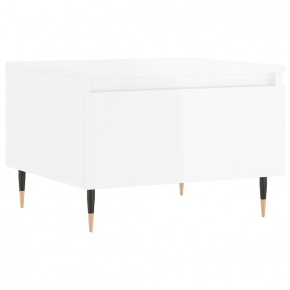 Table basse blanc brillant 50x46x35 cm bois d'ingénierie