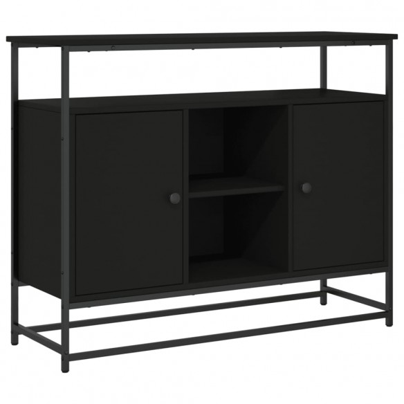 Buffet noir 100x35x80 cm bois d'ingénierie