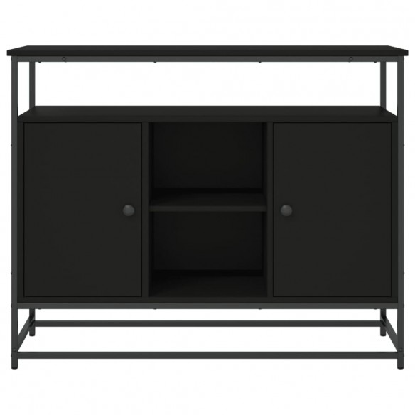 Buffet noir 100x35x80 cm bois d'ingénierie