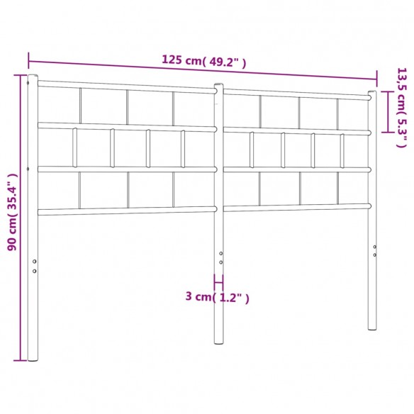 Tête de lit métal noir 120 cm