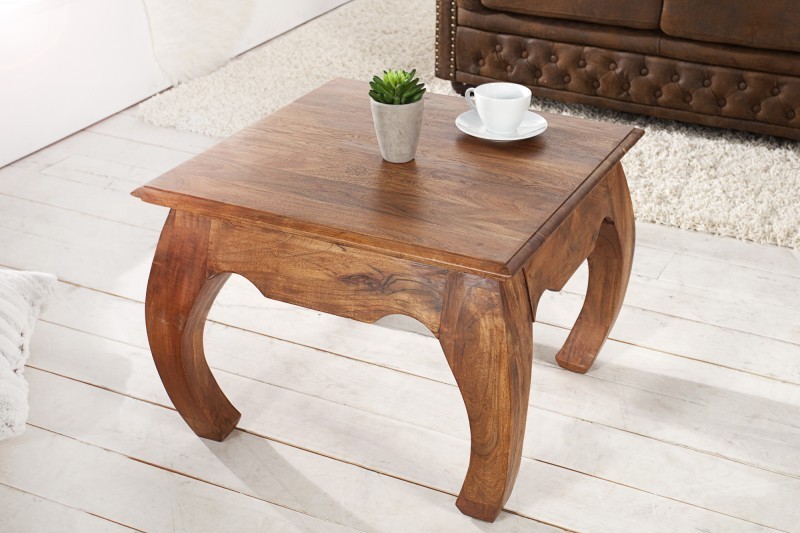 Table d'appoint classique 60 cm en bois d'acacia