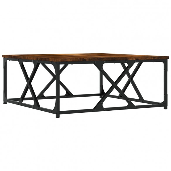 Table basse chêne fumé 70x70x30 cm bois d'ingénierie