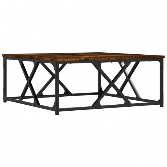 Table basse chêne fumé 70x70x30 cm bois d'ingénierie
